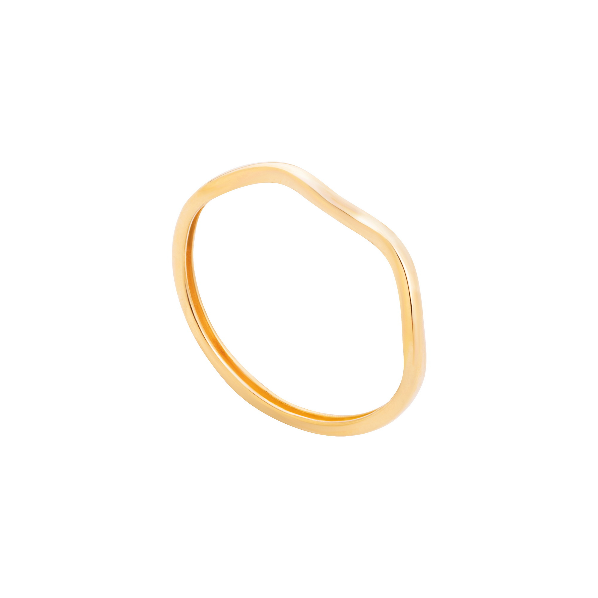 انگشتر طلا 18 عیار زنانه گالری شیدا مجد مدل مینیمال موج سایز 53