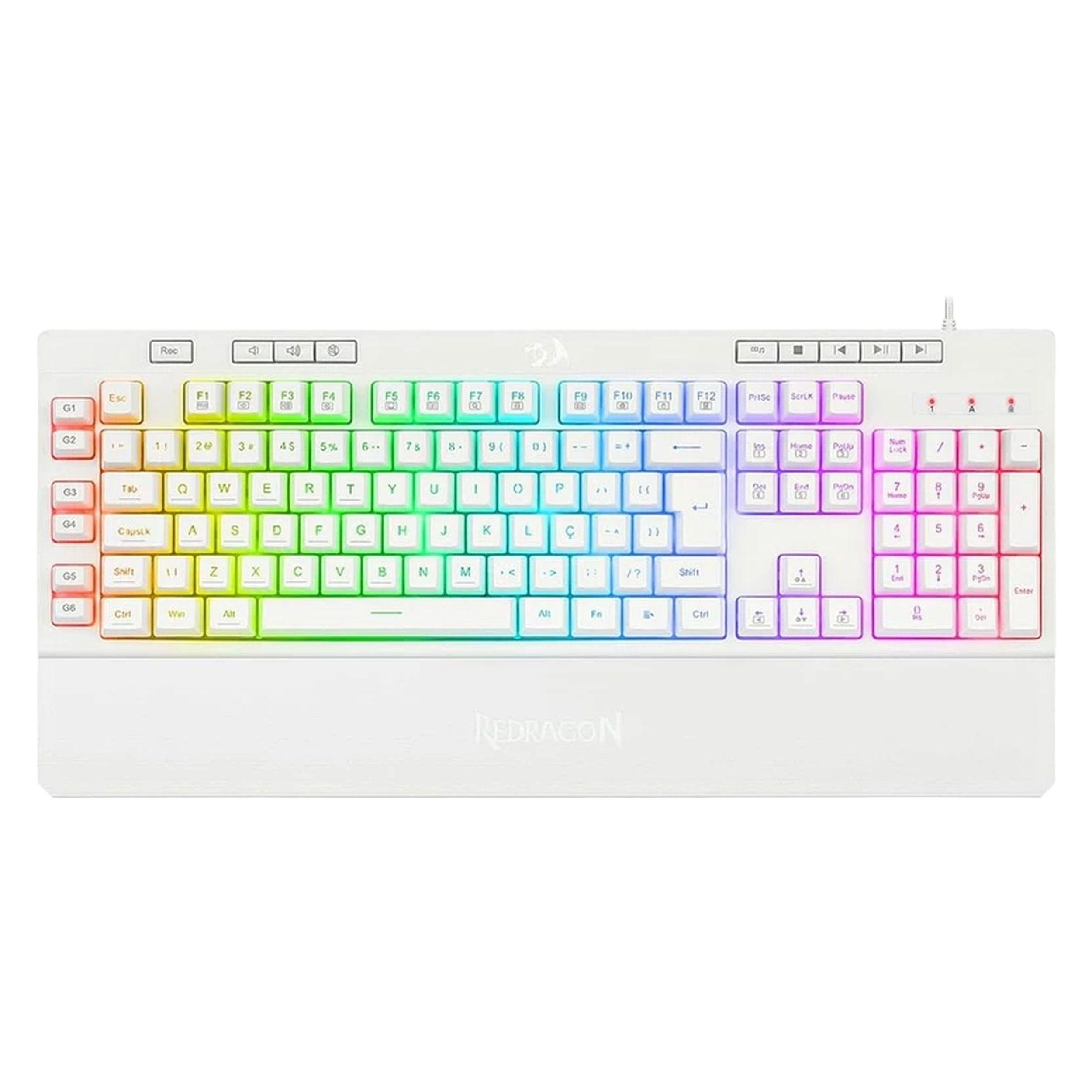 کیبورد گیمینگ ردراگون مدل Shiva K512، سوییچ ممبران، Full-Size، نورپردازی RGB