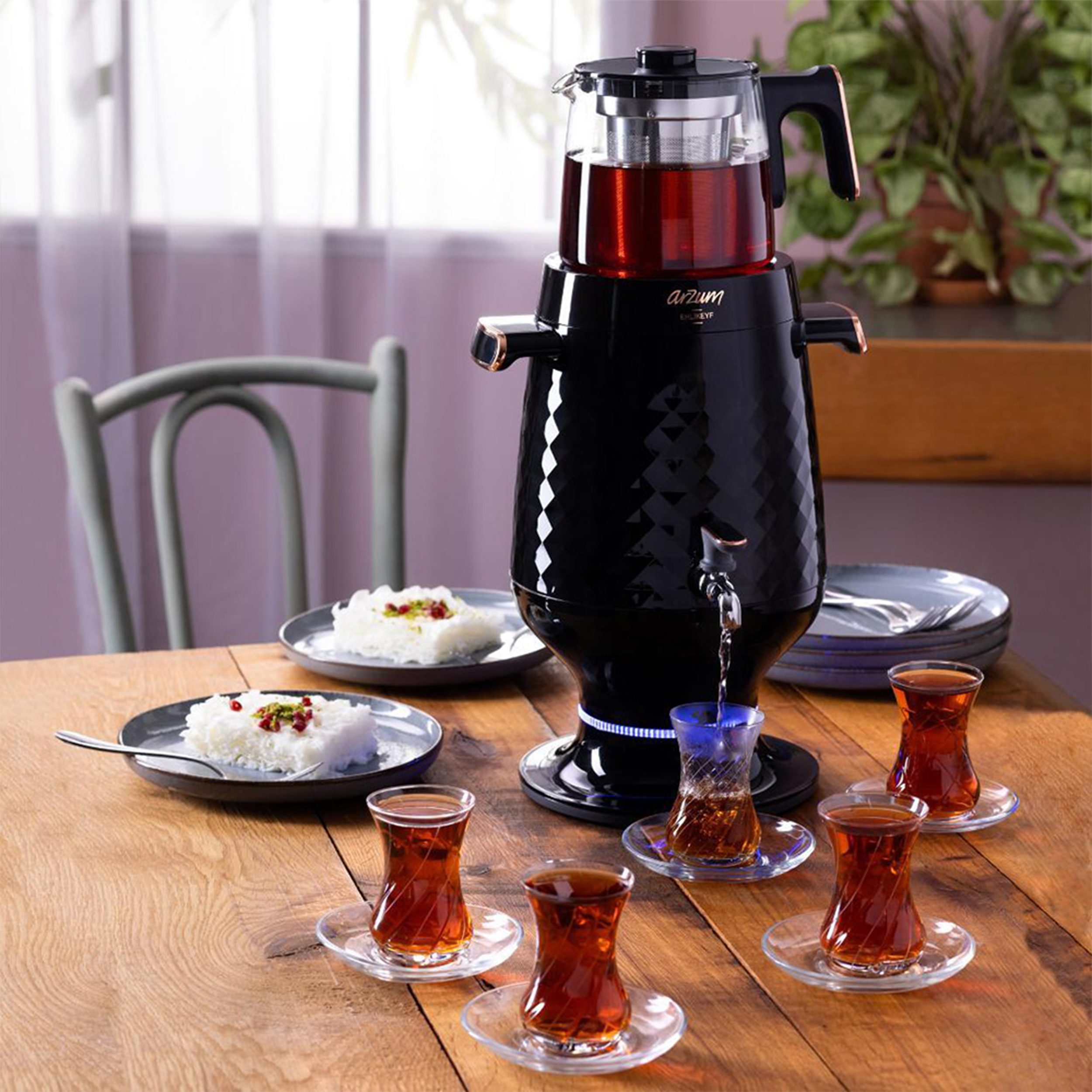 سماور برقی آرزوم مدل Ehlikeyf ظرفیت 3.5 لیتر