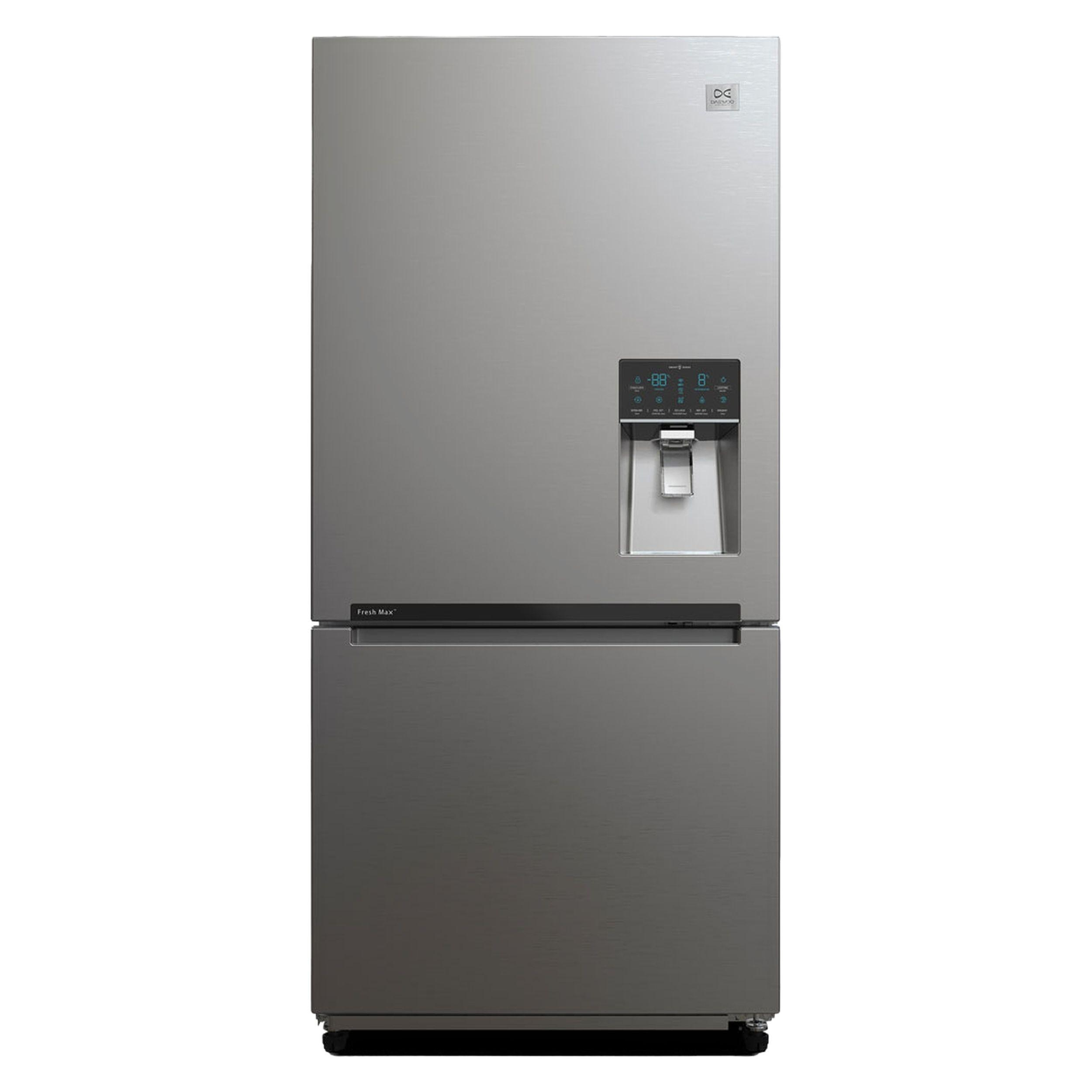 یخچال فریزر 28 فوت دوو مدل BMi-20 دارای آب سردکن و یخساز اتوماتیک، با ارتفاع 180، پهنای 82 و عمق 72 سانتی متر، میزان مصرف انرژی A+، دارای 3 طبقه در یخچال و 3 کشو در فریزر، دارای انجماد و سرمایش سریع