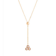 گردنبند طلا 18 عیار زنانه با زنجیر حلقه‌ای (فلامینگو) گالری شیدا مجد مدل کندو آویز نگینی