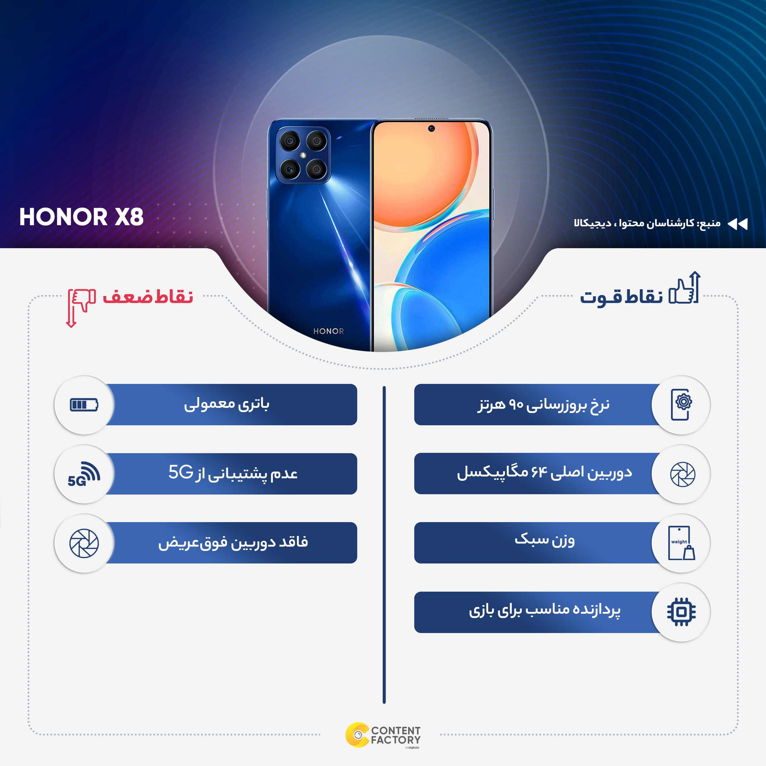 گوشی موبایل آنر مدل X8 دو سیم کارت ظرفیت 128گیگابایت و 6 گیگابایت رم