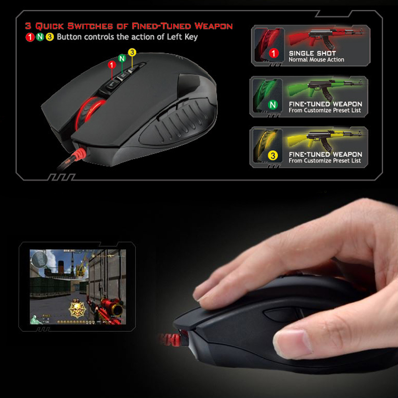 ماوس مخصوص بازی ای فورتک مدل V7M