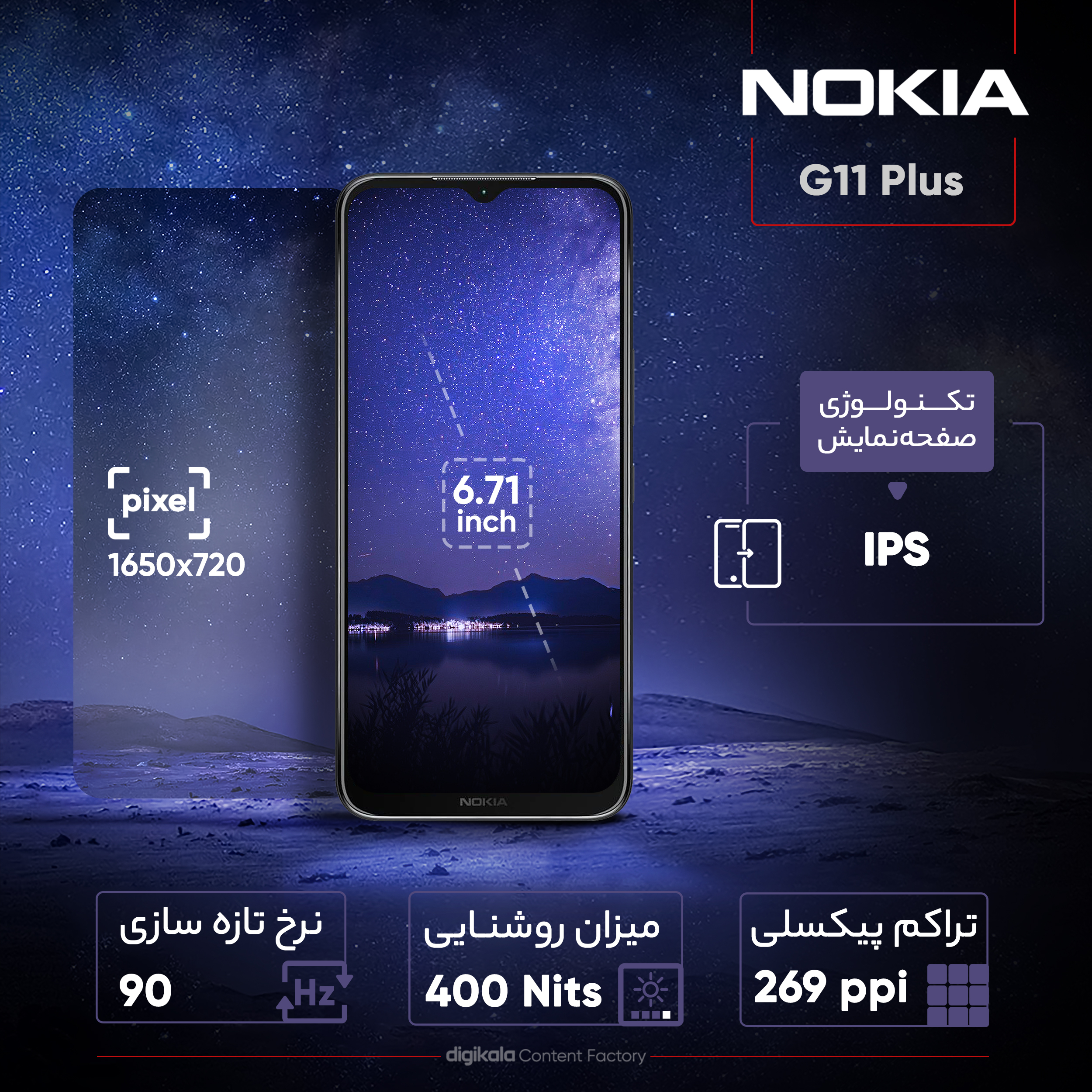 گوشی موبایل نوکیا مدل G11 Plus دو سیم کارت ظرفیت 64 گیگابایت و رم 4 گیگابایت
