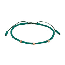 دستبند بند و طلا 18 عیار زنانه گالری شیدا مجد مدل 3 البرنارد حدید رنگ سبز کله غازی