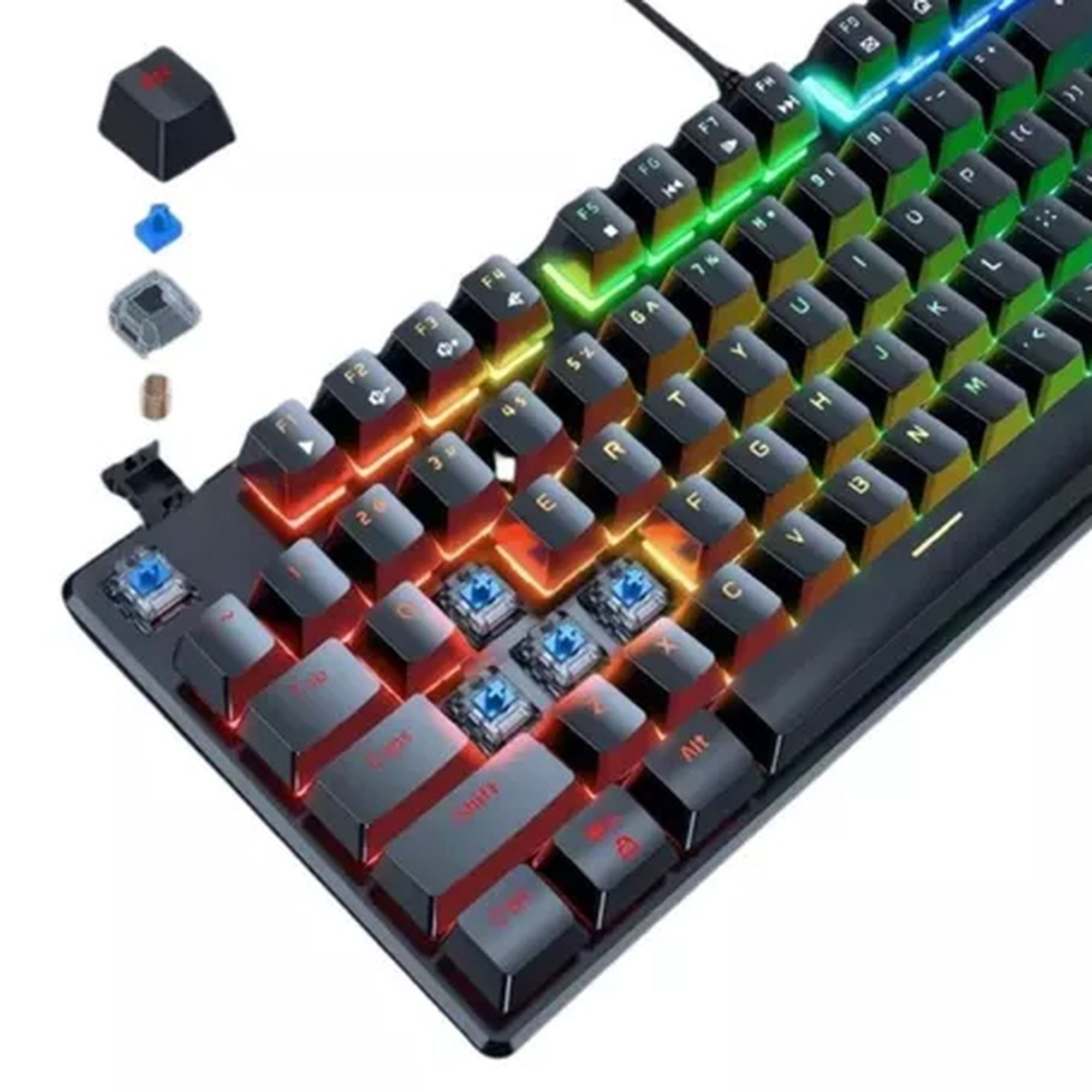 کیبورد مخصوص بازی اونیکوما مدل G27 RGB، مکانیکال سوییچ آبی، Full size، نورپردازی RGB