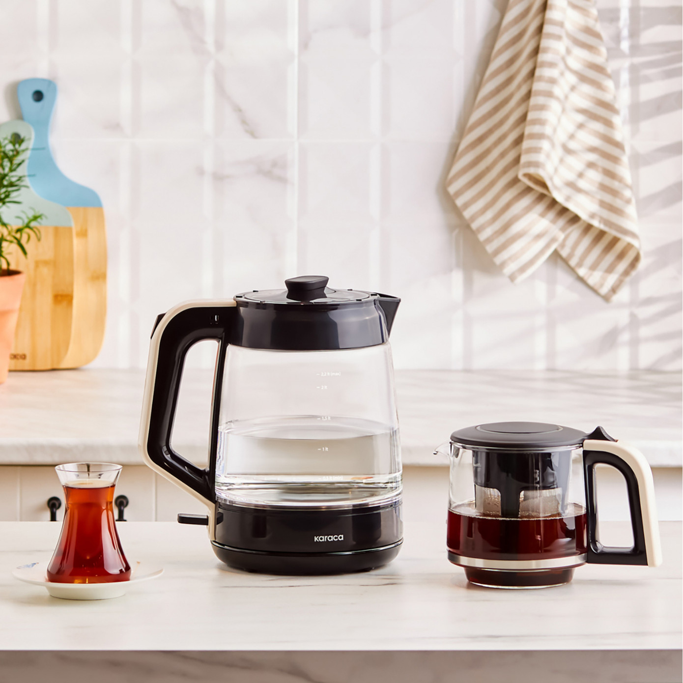 چای ساز روی هم کاراجا مدل Glass Tea XL