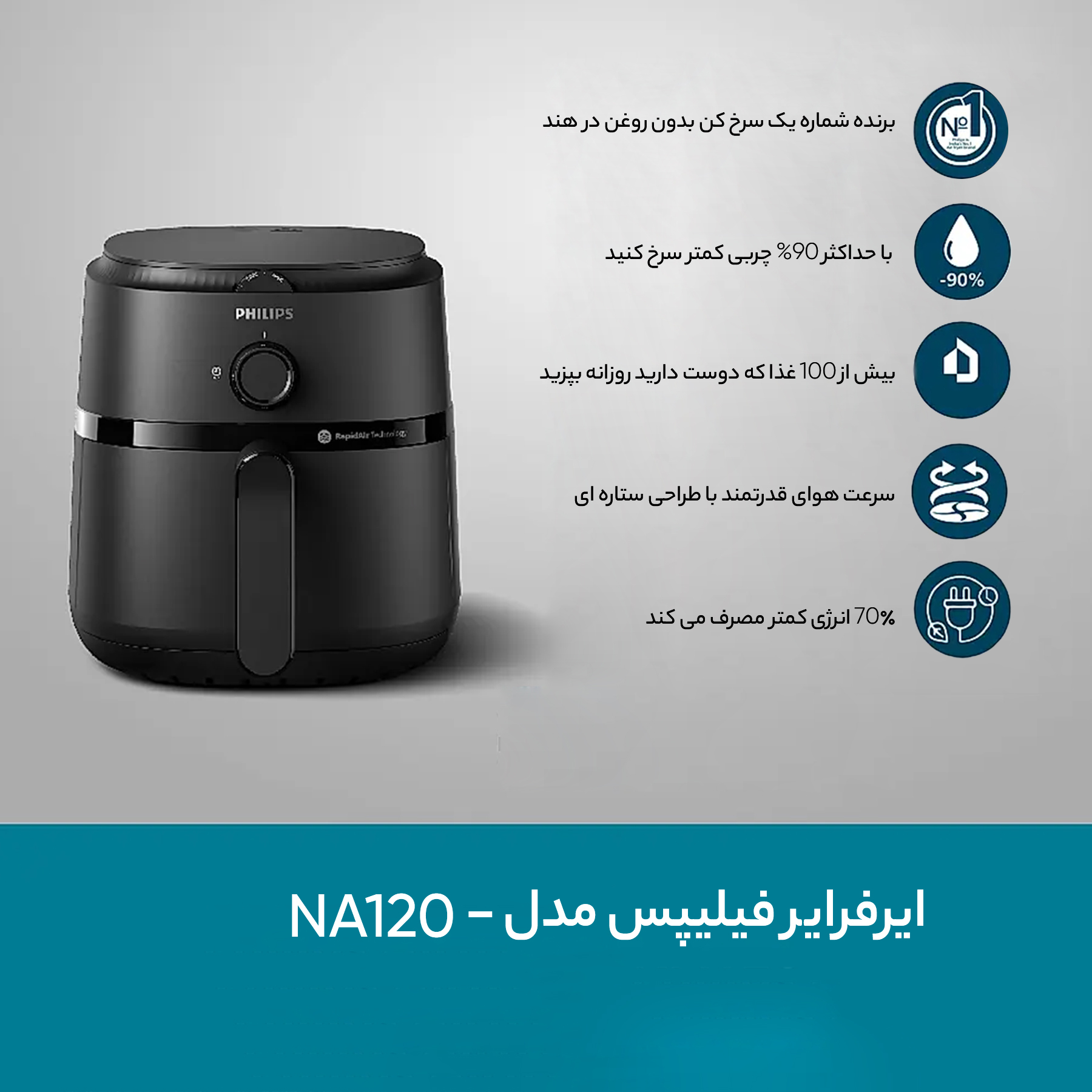 سرخ کن بدون روغن فیلیپس مدل NA120/00