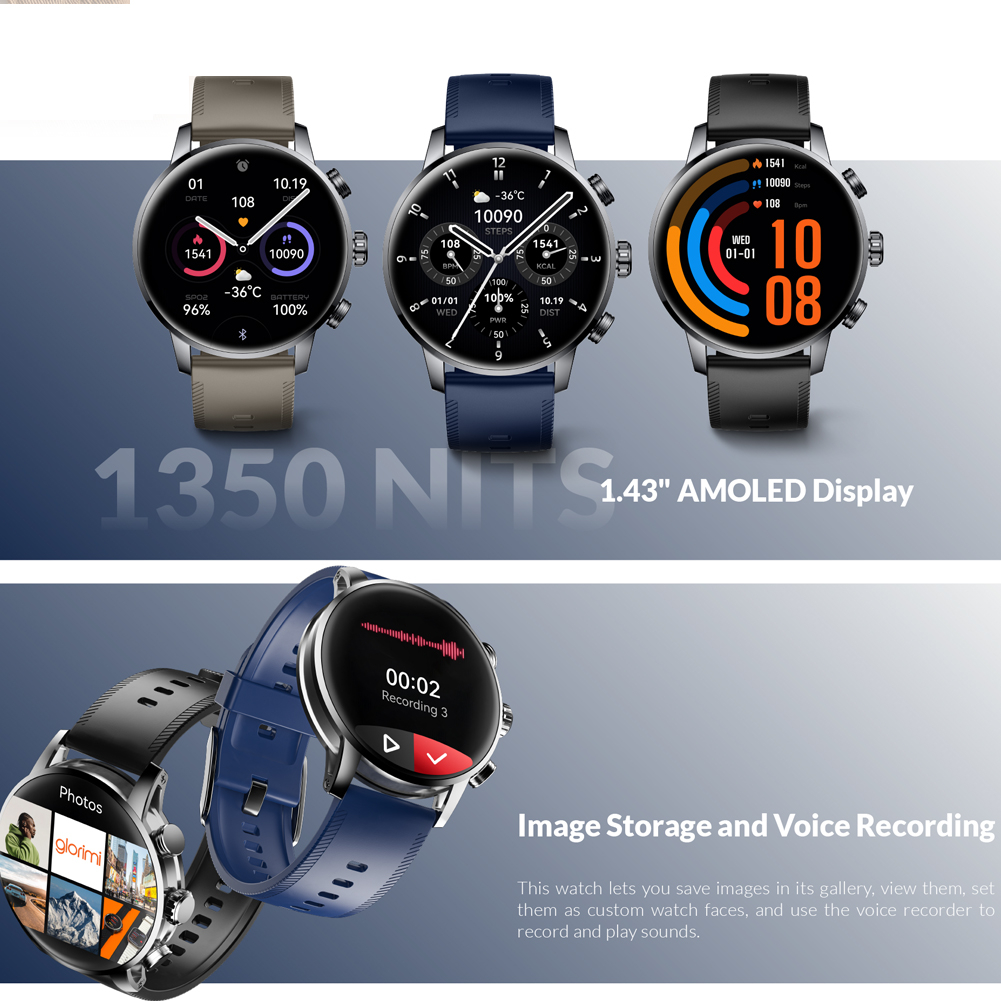 ساعت هوشمند 46 میلی متری گلوریمی مدل Loop با بند سیلیکونی