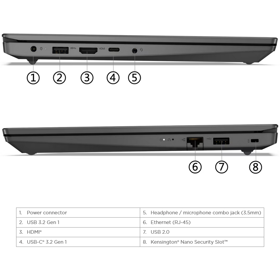 لپ تاپ 14 اینچی لنوو مدل V14 G4 IRU-i5 13420H-8GB DDR4 3200MHz-512GB SSD-TN