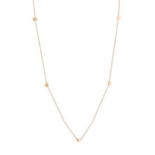 گردنبند طلا رولباسی 18 عیار زنانه با زنجیر حلقه‌ای (فلامینگو) گالری شیدا مجد مدل مکعب ساده