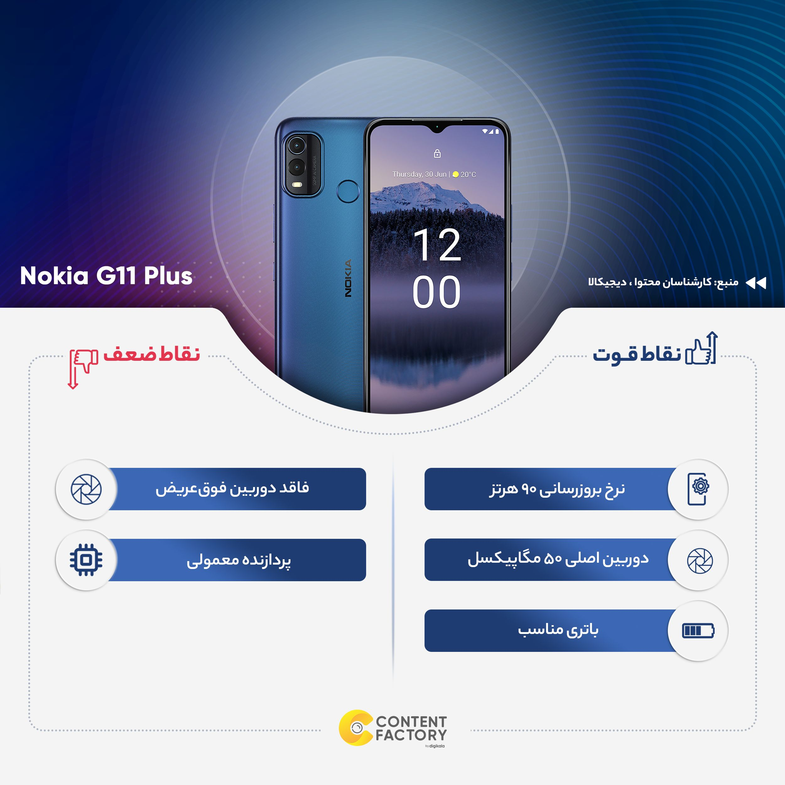 گوشی موبایل نوکیا مدل G11 Plus دو سیم کارت ظرفیت 64 گیگابایت و رم 4 گیگابایت