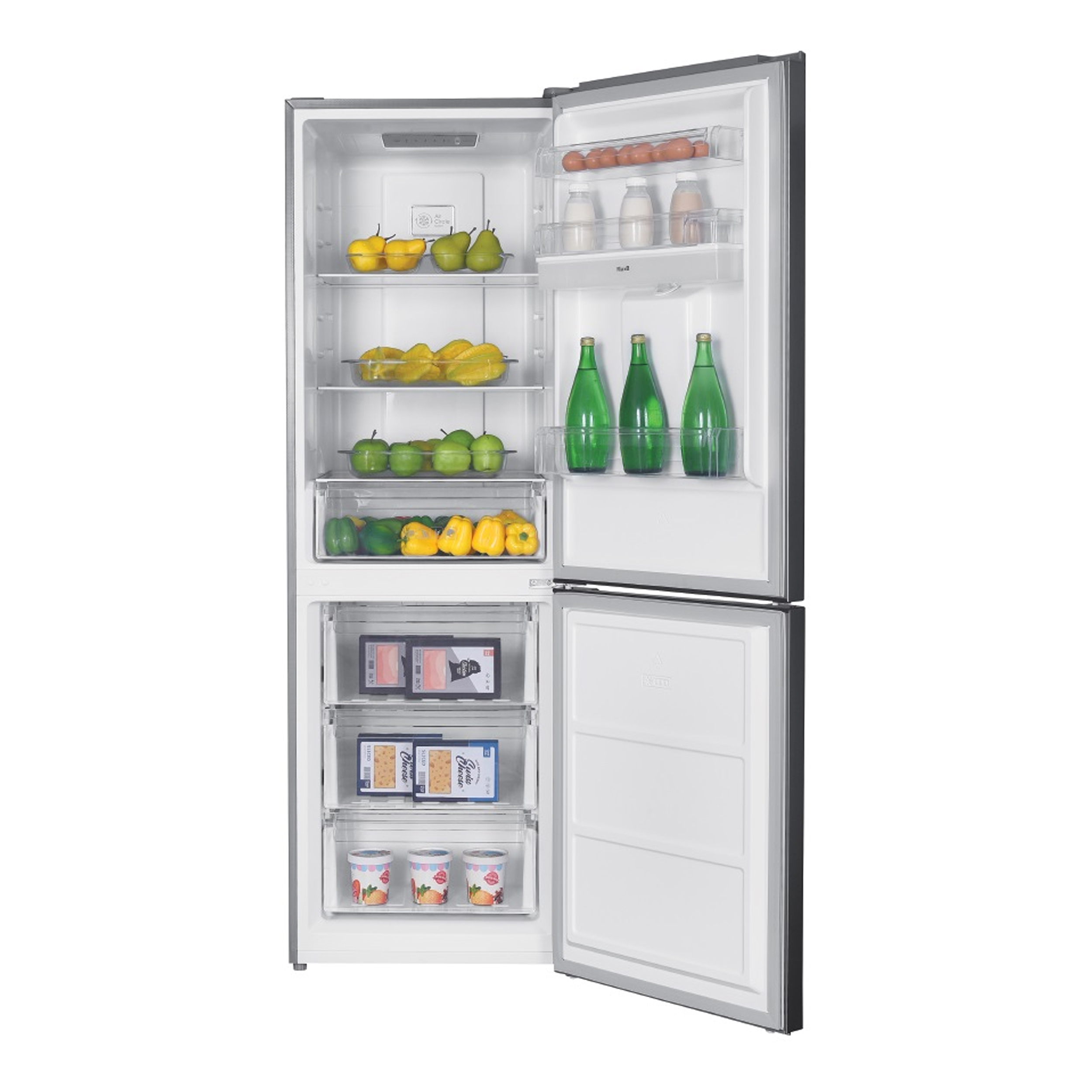 یخچال فریزر 18 فوت جی پلاس مدل GRF-P3117S/W، دارای آبریز دستی، با ارتفاع 184.3، پهنای 60 و عمق 67.2 سانتیمتر، میزان مصرف انرژی A++، دارای 4 طبقه در یخچال و 3 طبقه در فریزر