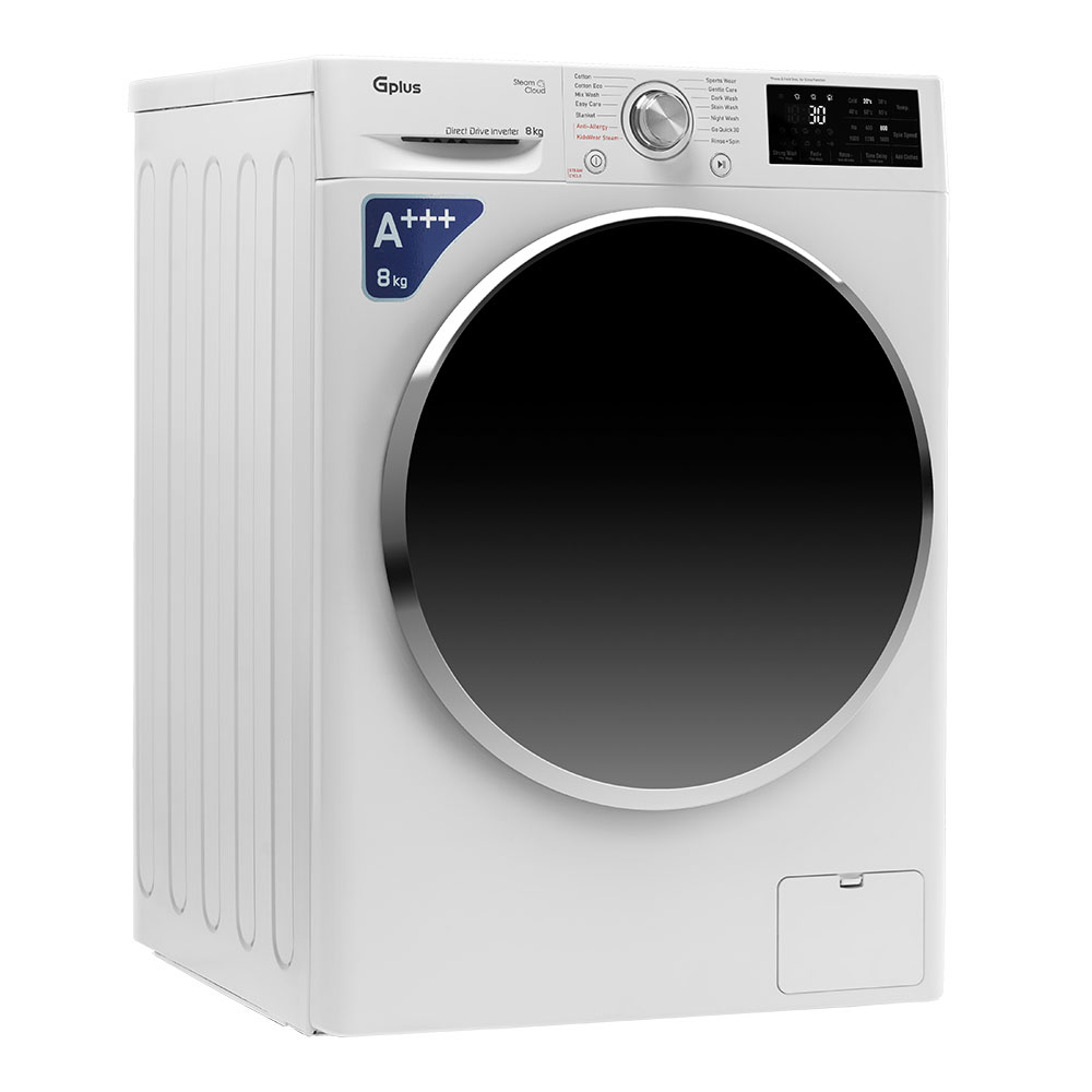 ماشین لباسشویی جی پلاس مدل GWM-P880W ظرفیت 8 کیلوگرم