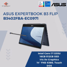 لپ تاپ 14 اینچی ایسوس مدل Expertbook B3 Flip B3402FBA-EC0971-i7 1255U-16GB DDR4-512GB SSD-Touch