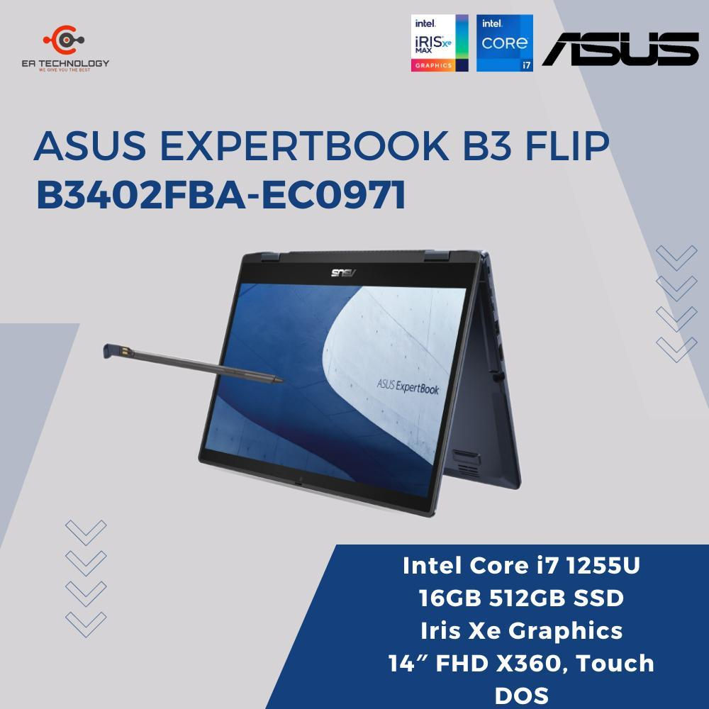 لپ تاپ 14 اینچی ایسوس مدل Expertbook B3 Flip B3402FBA-EC0971-i7 1255U-16GB DDR4-512GB SSD-Touch
