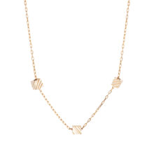 گردنبند طلا 18 عیار زنانه با زنجیر حلقه‌ای (فلامینگو) گالری شیدا مجد مدل سه مکعب تراش