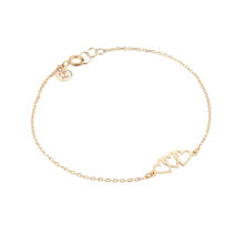 دستبند زنجیری طلا 18 عیار دخترانه گالری شیدا مجد مدل سه قلب توخالی