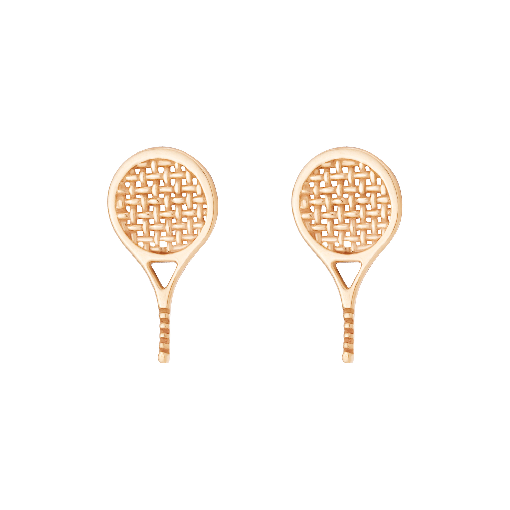 گوشواره میخی طلا 18 عیار زنانه گالری شیدا مجد مدل راکت تنیس