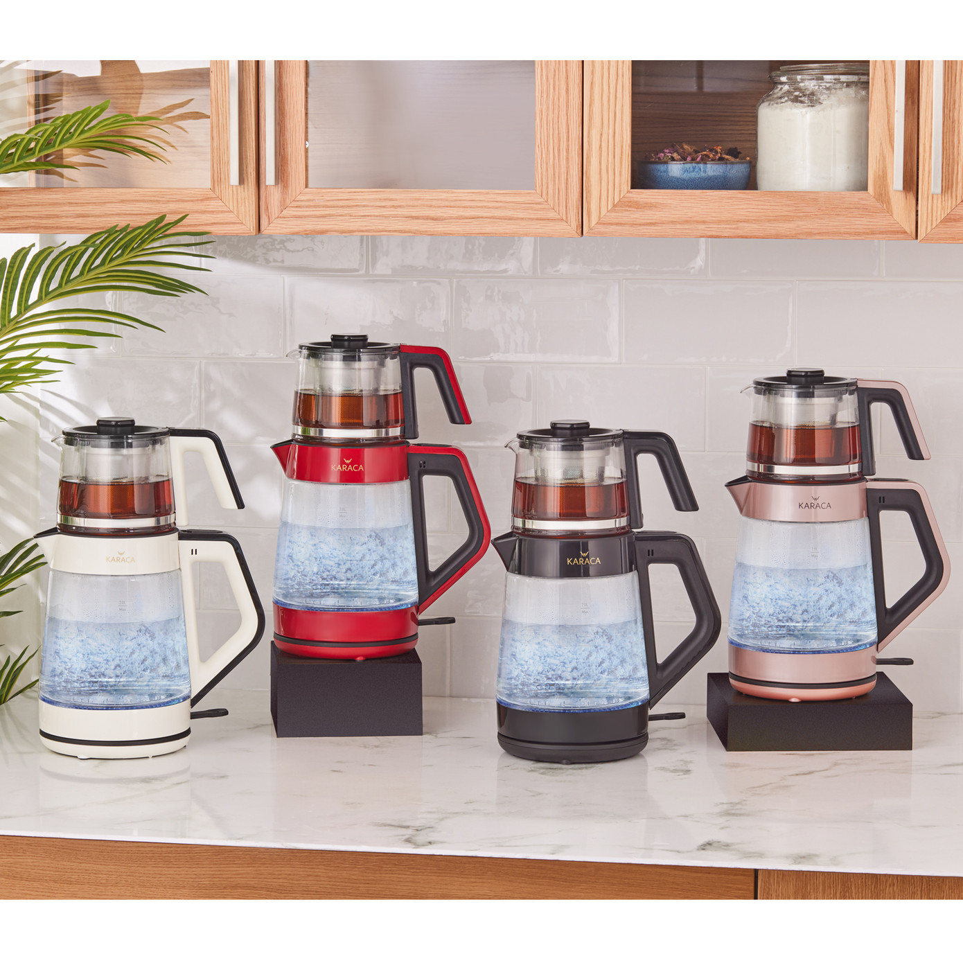 چای ساز روی هم کاراجا مدل  Cam Led