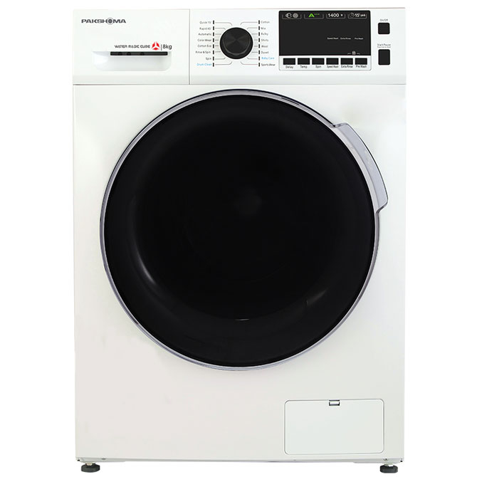 ماشین لباسشویی 8 کیلوگرم اتوماتیک پاکشوما مدل BWF 40801 WT