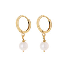 گوشواره طلا 18 عیار زنانه گالری شیدا مجد مدل هوک مروارید ریز