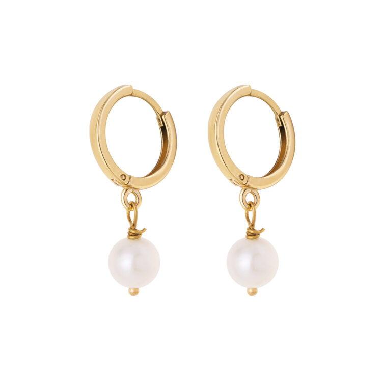 گوشواره طلا 18 عیار زنانه گالری شیدا مجد مدل هوک مروارید ریز