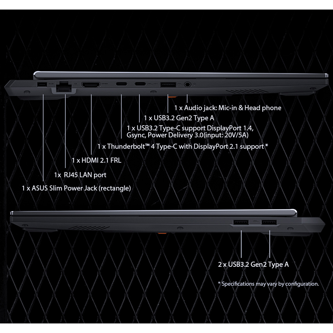 لپ تاپ 16 اینچی ایسوس مدل TUF Gaming F16 FX608JMR-RV030-i7 14650HX-16GB DDR5 5600MHz-512GB SSD-RTX5060 8GB-FHD 165Hz