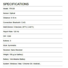 ماوس بی سیم ای فورتک مدل F_B_12_S_SILENT