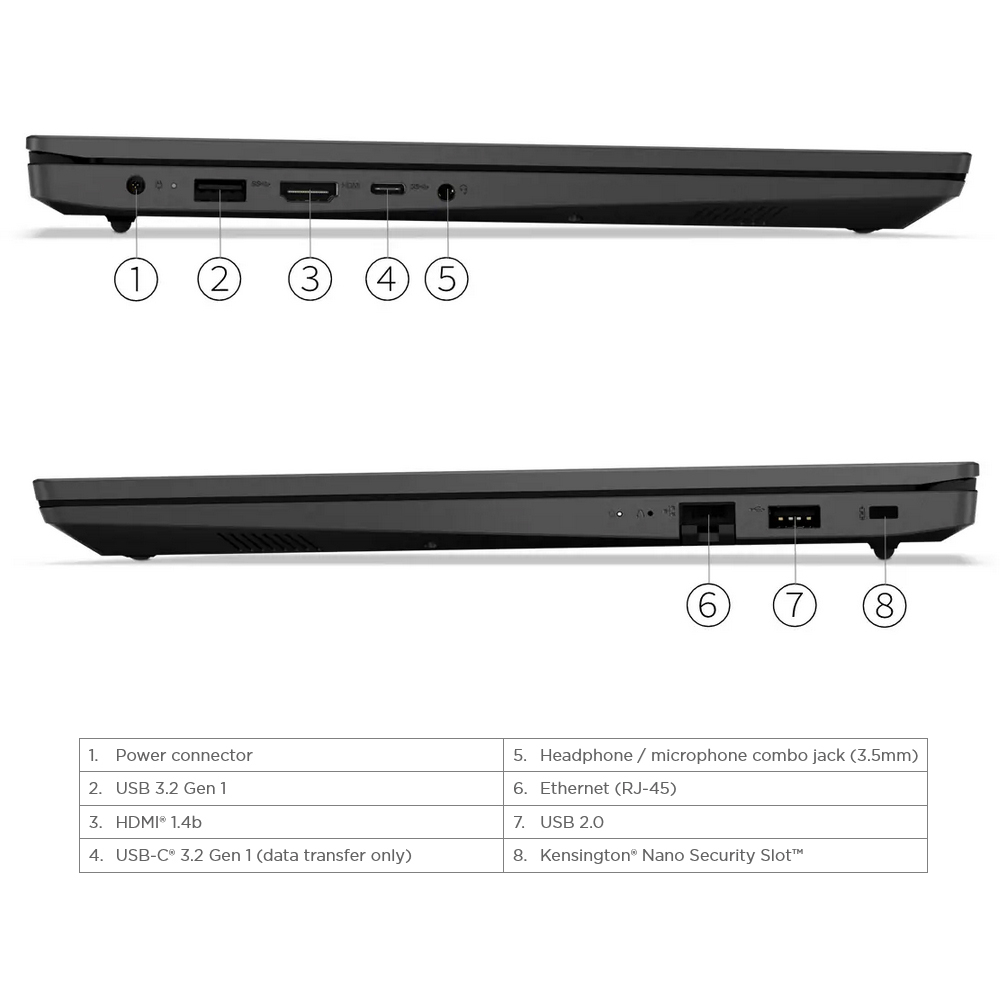 لپ تاپ 15.6 اینچی لنوو مدل V15 G2 IJL-Celeron N4500-8GB DDR4 2933MHz-256GB SSD-TN