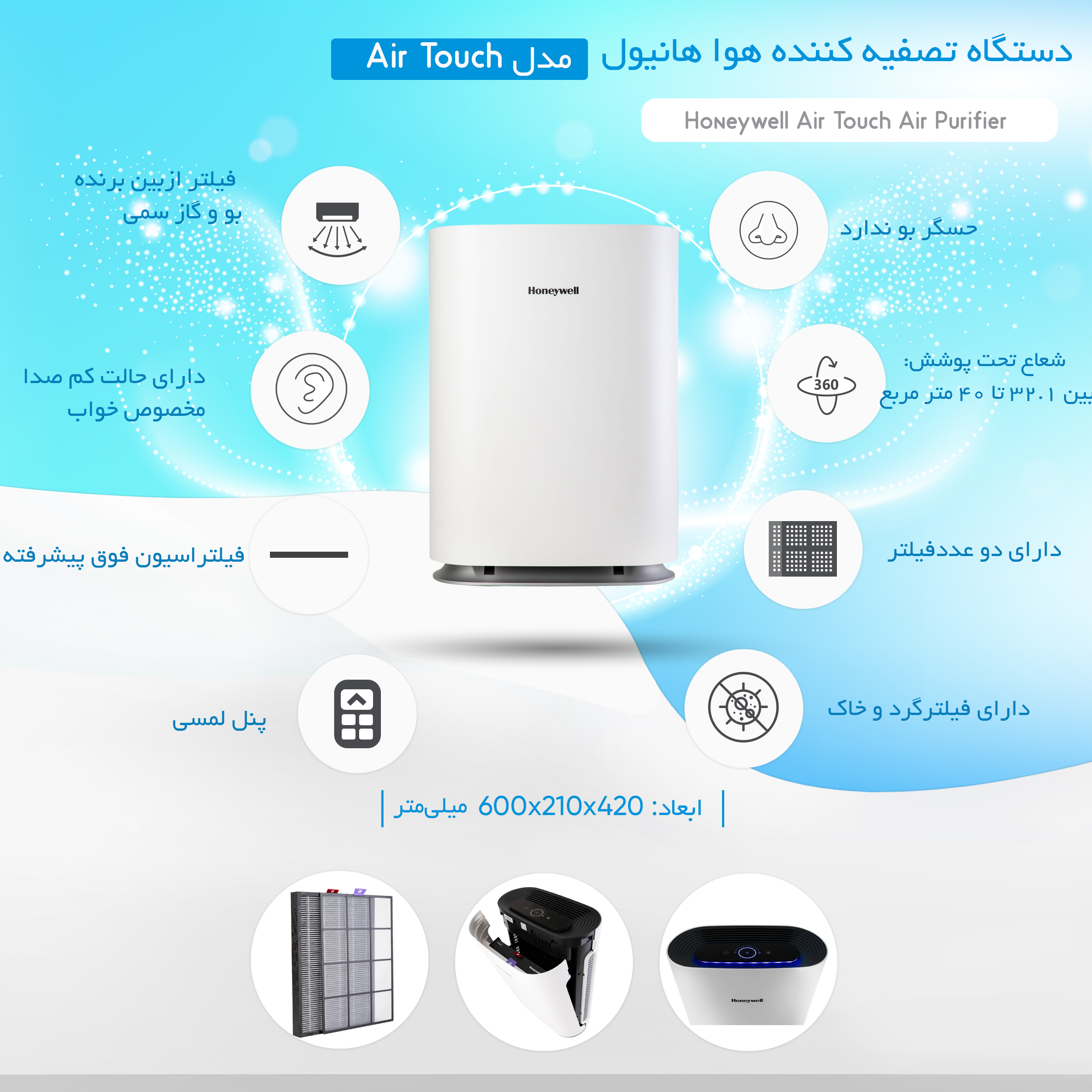 دستگاه تصفیه کننده هوا هانیول مدل Air Touch