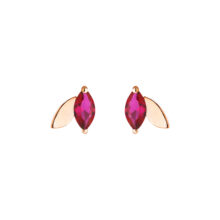 گوشواره میخی طلا 18 عیار زنانه گالری شیدا مجد مدل برگ سرخ