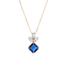 گردنبند طلا 18 عیار زنانه گالری شیدا مجد مدل سه مارکیز پرنس یاقوت کبود