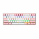 کیبورد مخصوص بازی ردراگون مدل FIZZ K617-WHITE/PINK