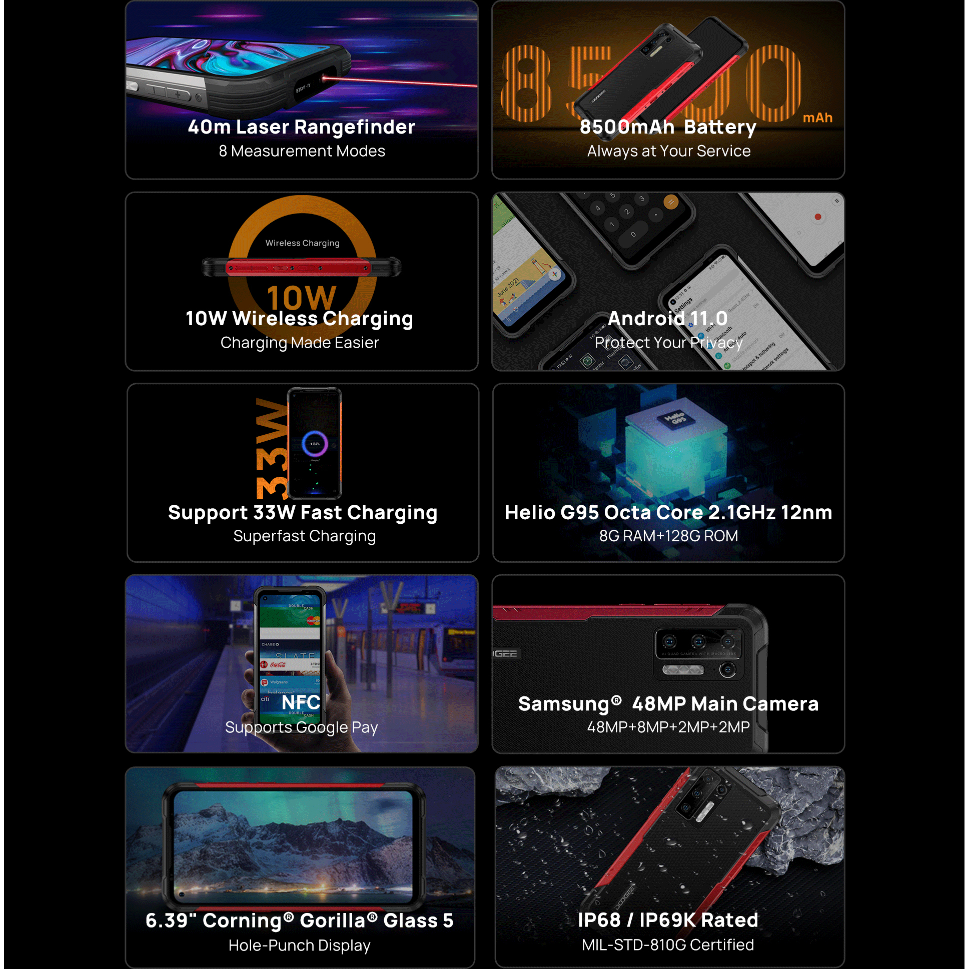 گوشی موبایل دوجی مدل S97 Pro دو سیم‌ کارت ظرفیت 128 گیگابایت و رم 8 گیگابایت