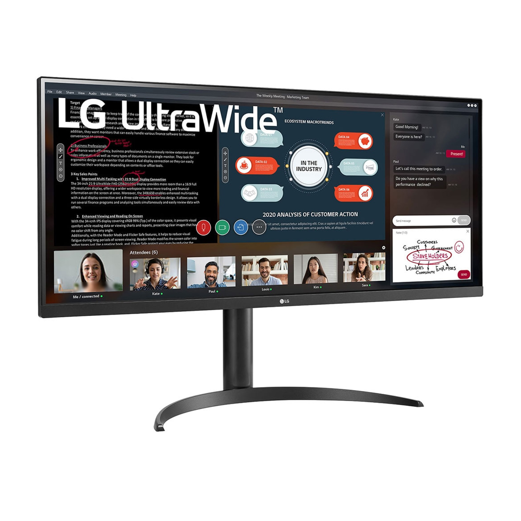 مانیتور 34 اینچ ال جی مدل 34WP550-B