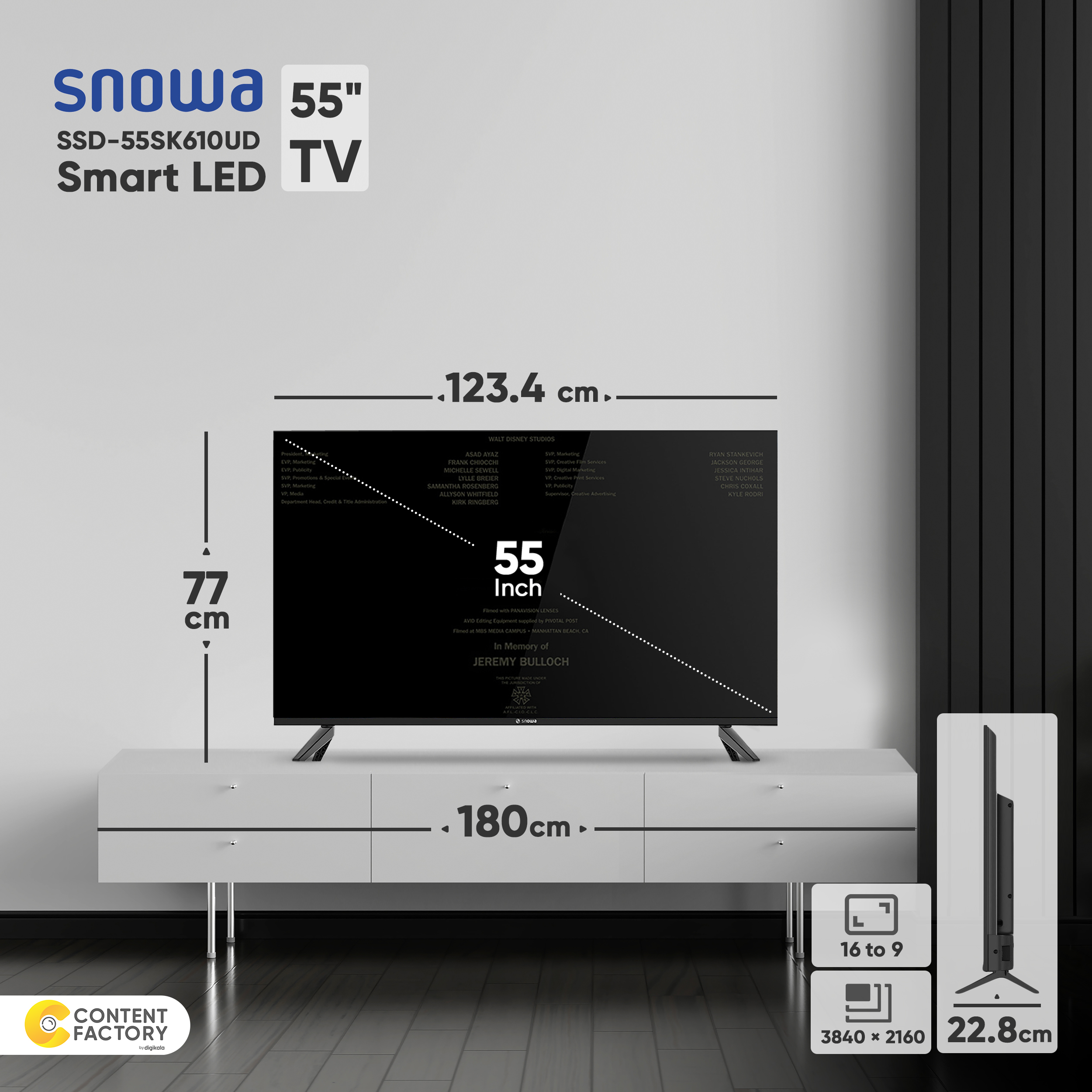 تلویزیون ال ای دی هوشمند اسنوا مدل SSD-55SK610UD سایز 55 اینچ