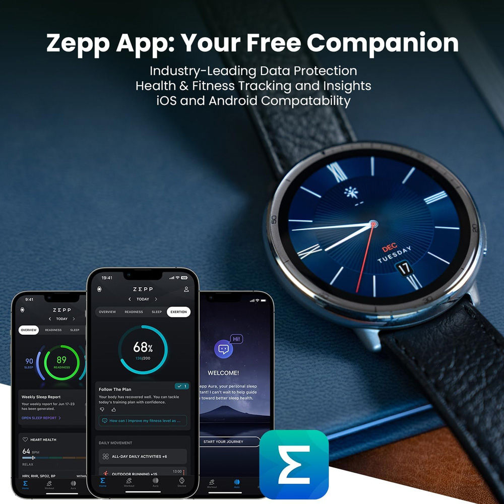 ساعت هوشمند 44 میلی‌متری امیزفیت مدل Active 2 بند چرمی