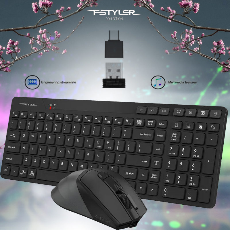 کیبورد و ماوس بی سیم ای فورتک مدل FSTYLER_FB28OOC_AIR2