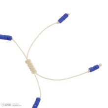 دستبند طلا 18 عیار زنانه گالری شیدا مجد مدل 2 البرنارد حدید آبی کاربنی