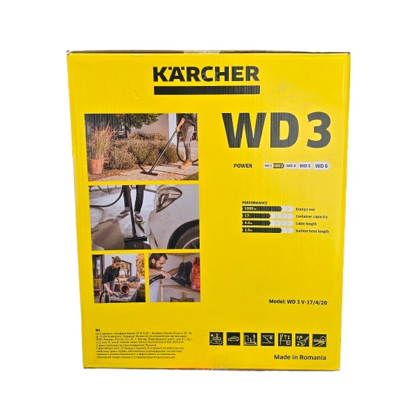 جاروبرقی سطلی 1000 وات کرشر مدل WD 3 V-17/4/20