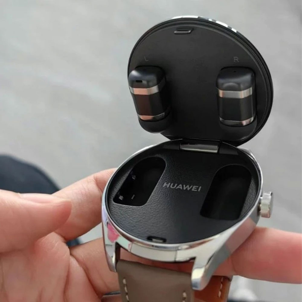 ساعت هوشمند هواوی مدل WATCH Buds شمارش ضربان قلب، پایش وضعیت خواب، دارای هدفون داخلی با بند چرمی