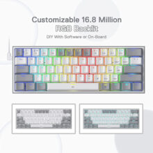 کیبورد گیمینگ ردراگون مدل K617 FIZZ، سوییچ مکانیکال قرمز، Tenkeyless، نورپردازی RGB