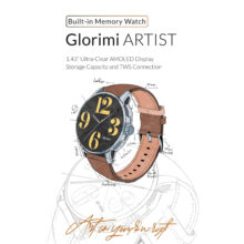 ساعت هوشمند گلوریمی مدل Artist مناسب برای ورزش، کنترل سطح اکسیژن خون، شمارش ضربان قلب، پایش وضعیت خواب با بند چرم