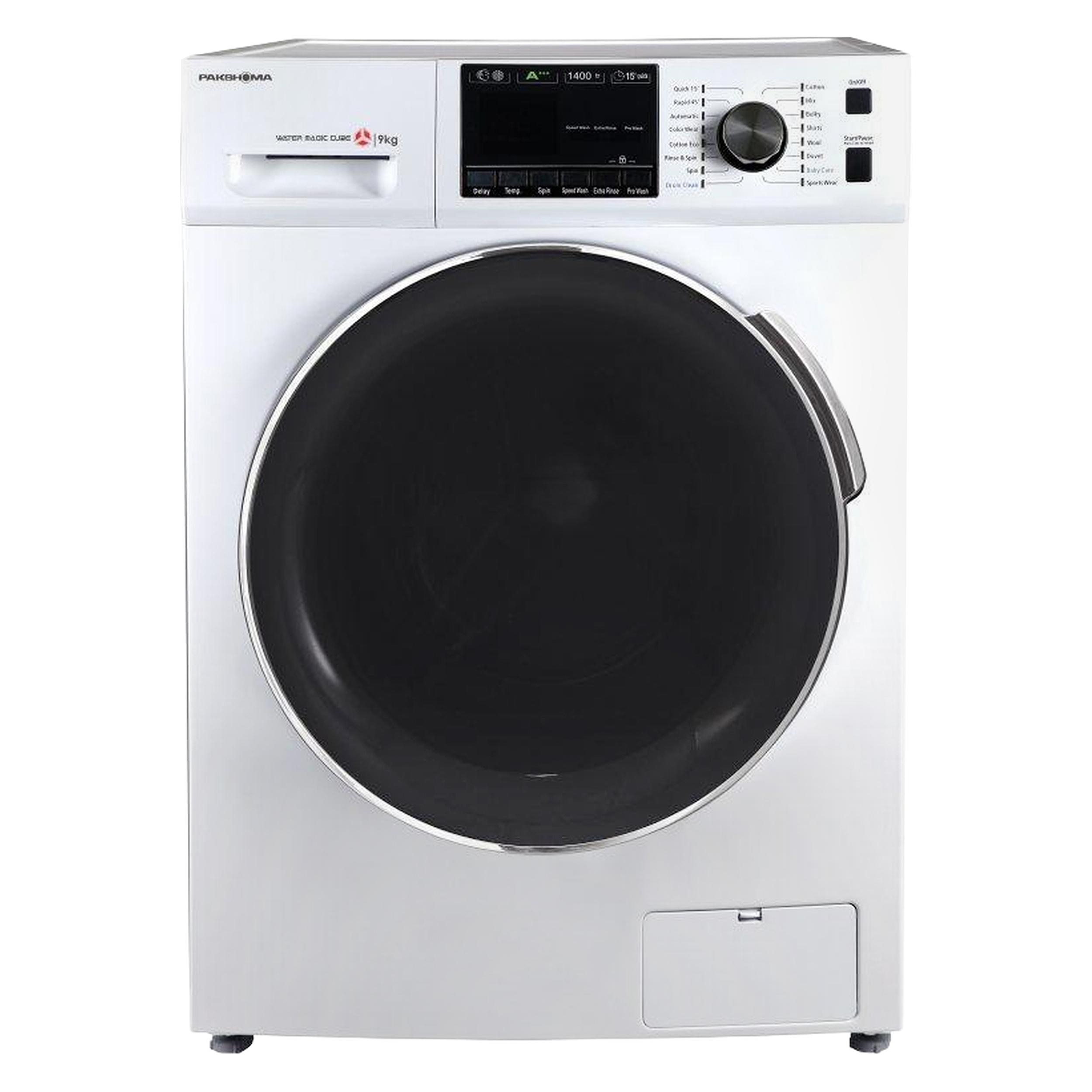 ماشین لباسشویی پاکشوما مدل BWF 40904 WT ظرفیت 9 کیلوگرم