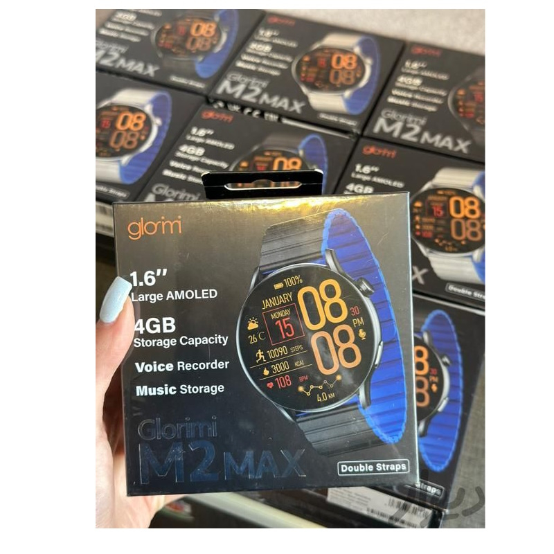 ساعت هوشمند 44 میلی متری گلوریمی مدل APY PORTABLE M2 MAX با بند سیلیکونی