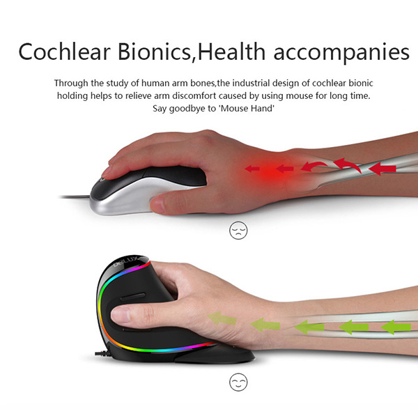 ماوس دیلاکس مدل ارگونومیک M618 Plus Wired