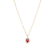 گردنبند طلا 18 عیار زنانه گالری شیدا مجد مدل اشک نگینی گارنت