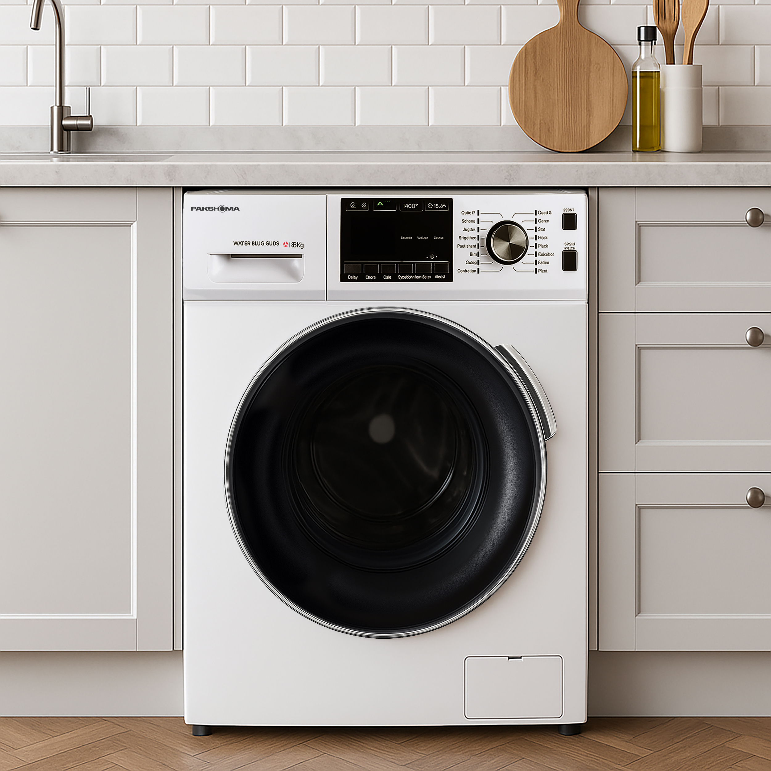 ماشین لباسشویی 8 اتوماتیک پاکشوما مدل BWF 40804 WT