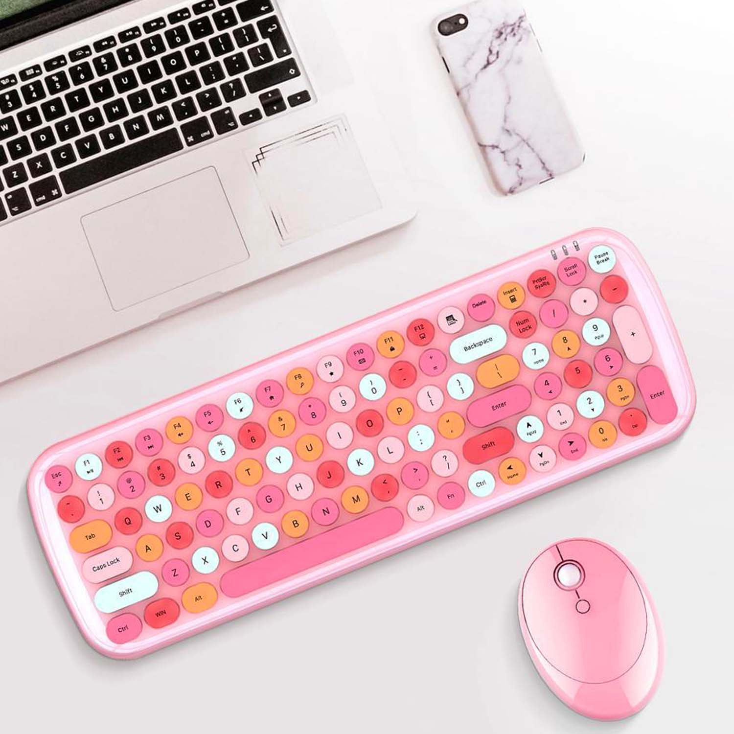 کیبورد و ماوس بی سیم مافی مدل CANDY XR، سوییچ ممبران ، Full Size